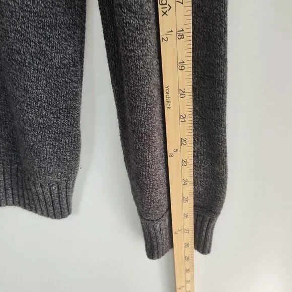 American Eagle 1/4-Button Sweater Men's M Gray Pullover Seriously Soft Long Slvs - Picture 4 of 8